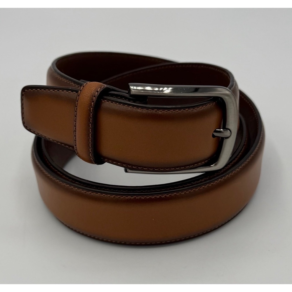 Roundtree & Yorke Brown Amigo Nappa Full Grain Leather Dress Belt Waist‎ Size 38